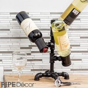 3-Bottle Pipe Wine Holder